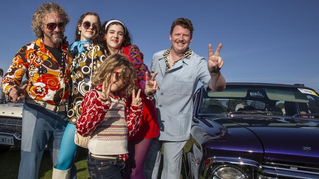 Darren Booth, Amelia Booth, Estefanie de Sousa, Ben Fisher and Byron Booth 7 with their Ford 65 XP Fairmont. Picture: Brett Hartwig