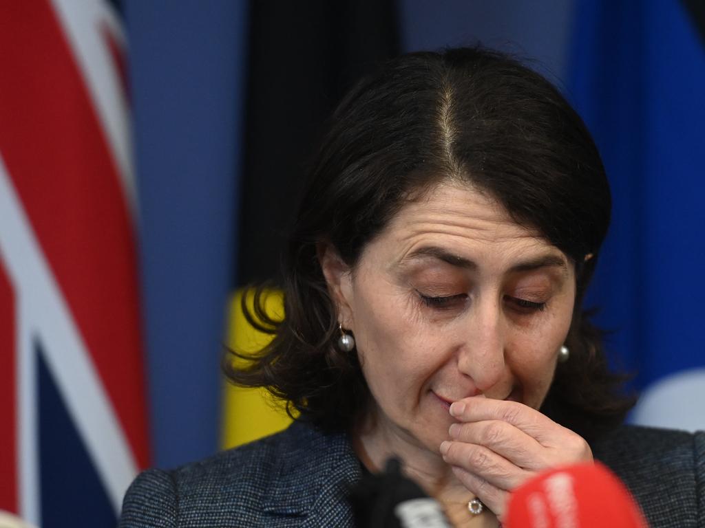 Premier Gladys Berejiklian told reporters she always acted with the highest level of integrity. Picture: NCA NewsWire / Jeremy Piper