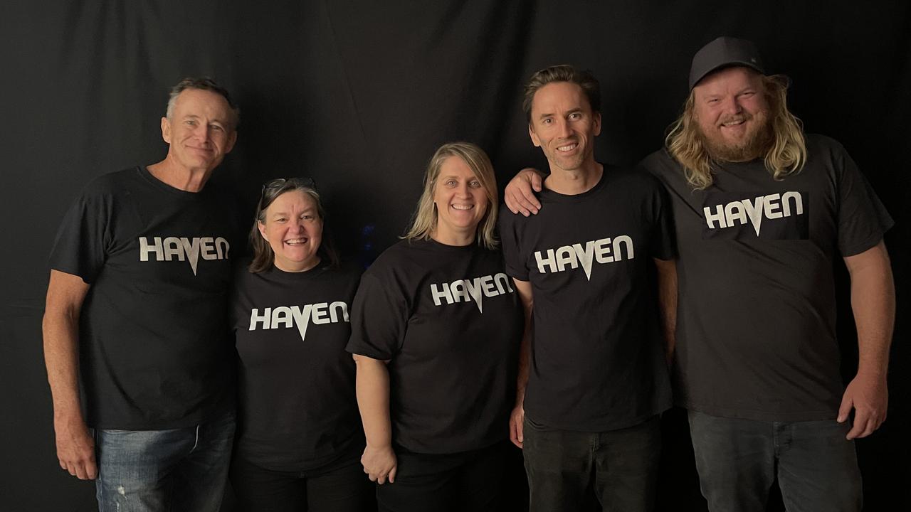 Sunshine Coast tech innovator Ben Johnston, right, with the team at HavenXR. Picture: Supplied.