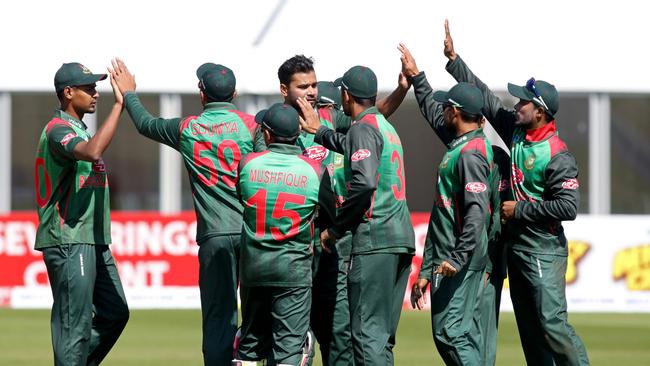 Bangladesh celebrate one of three ODI wins over West Indies in Ireland this month.