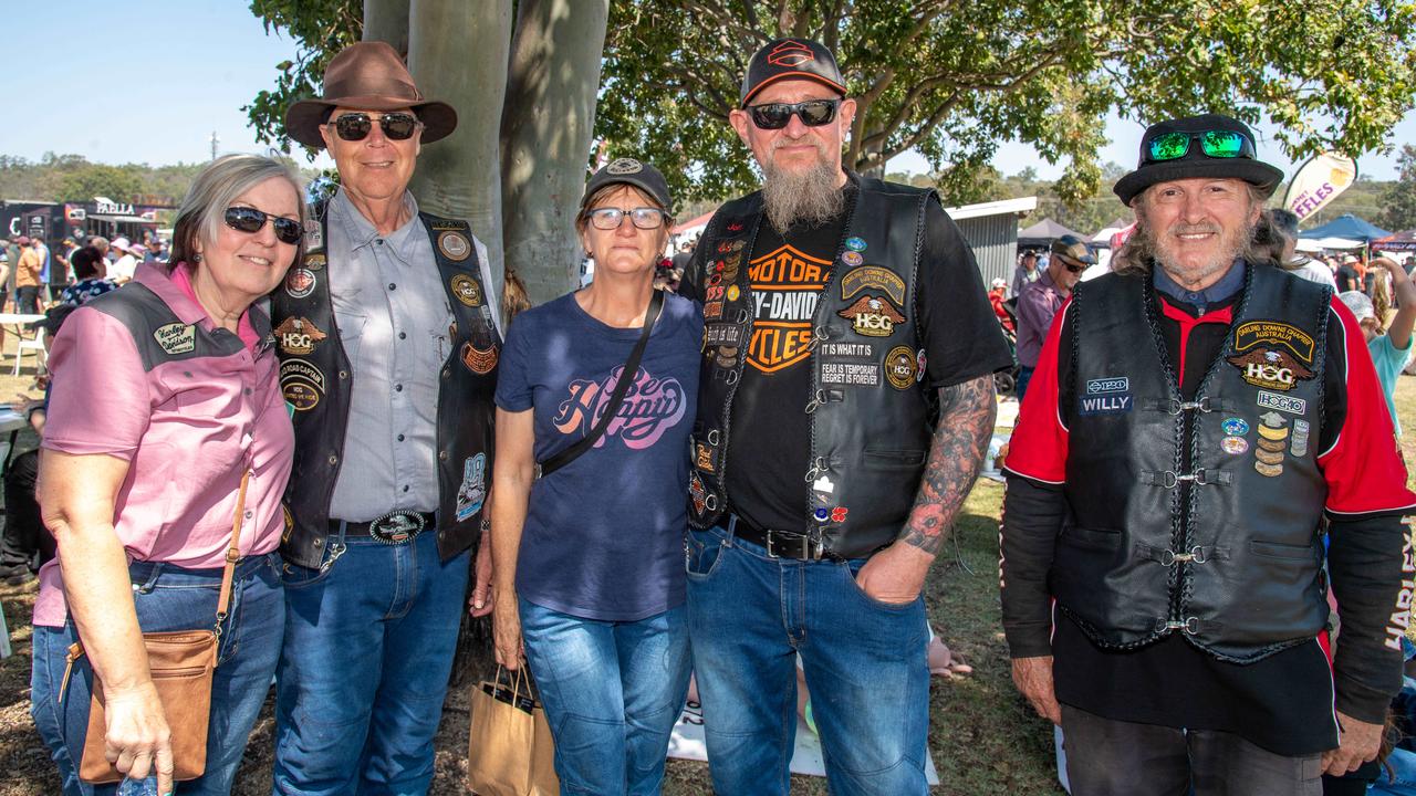 (From left) Veronica Smith, Rodney Smith, Liz Lebsanft, John Lebsanft and Andy Davidson at the Murphys Creek Chilli and Craft carnival. Sunday, September 22, 2024. Picture: Nev Madsen