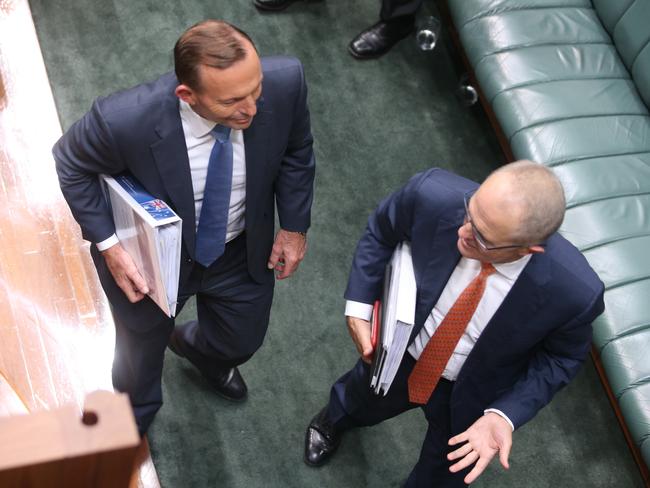 The Prime Minister and his loyal Communications Minister in Canberra yesterday. Pic: Gary Ramage