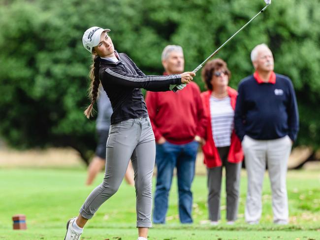 Tasmanian Open leader, Victorian Keeley Marx. Picture Linda Higginson.