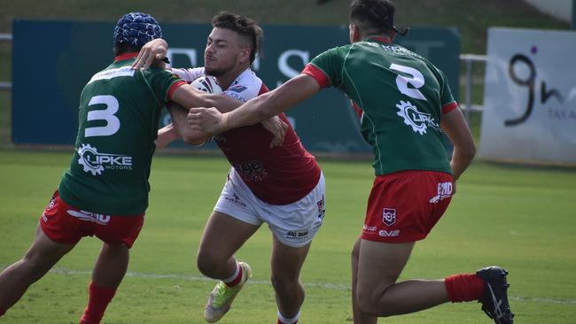 Meninga Cup semi-final action between the Redcliffe Dolphins and Wynnum-Manly Seagulls. Saturday April 15, 2023.