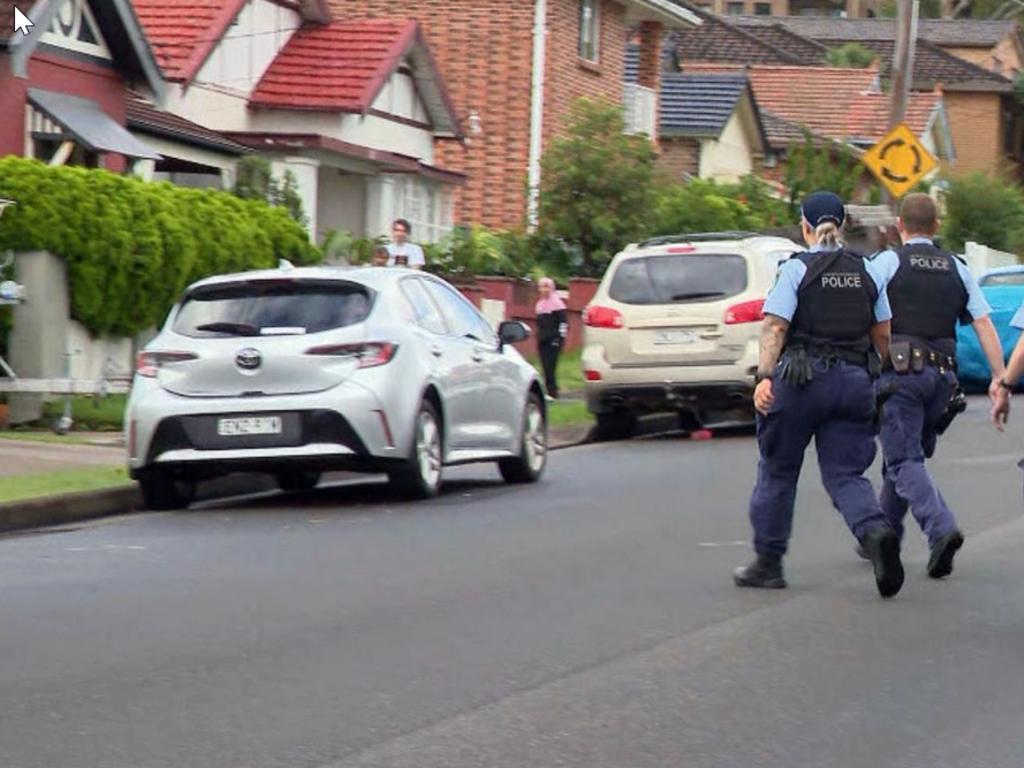 Police found 10 cars smashed along West St at South Hurstville on Saturday night. Picture: Nine News