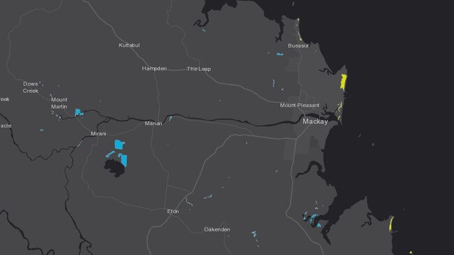 Interactive map of endangered ecological communities in the Mackay region. Picture: Reef Catchments