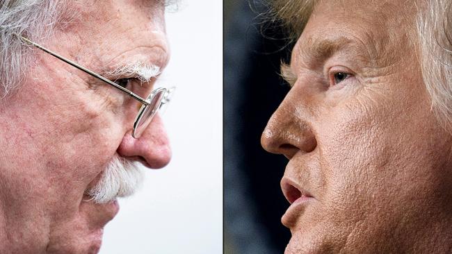 Former US National Security Adviser John Bolton, left, and US President Donald Trump. Pictures: Brendan Smialowski/AFP