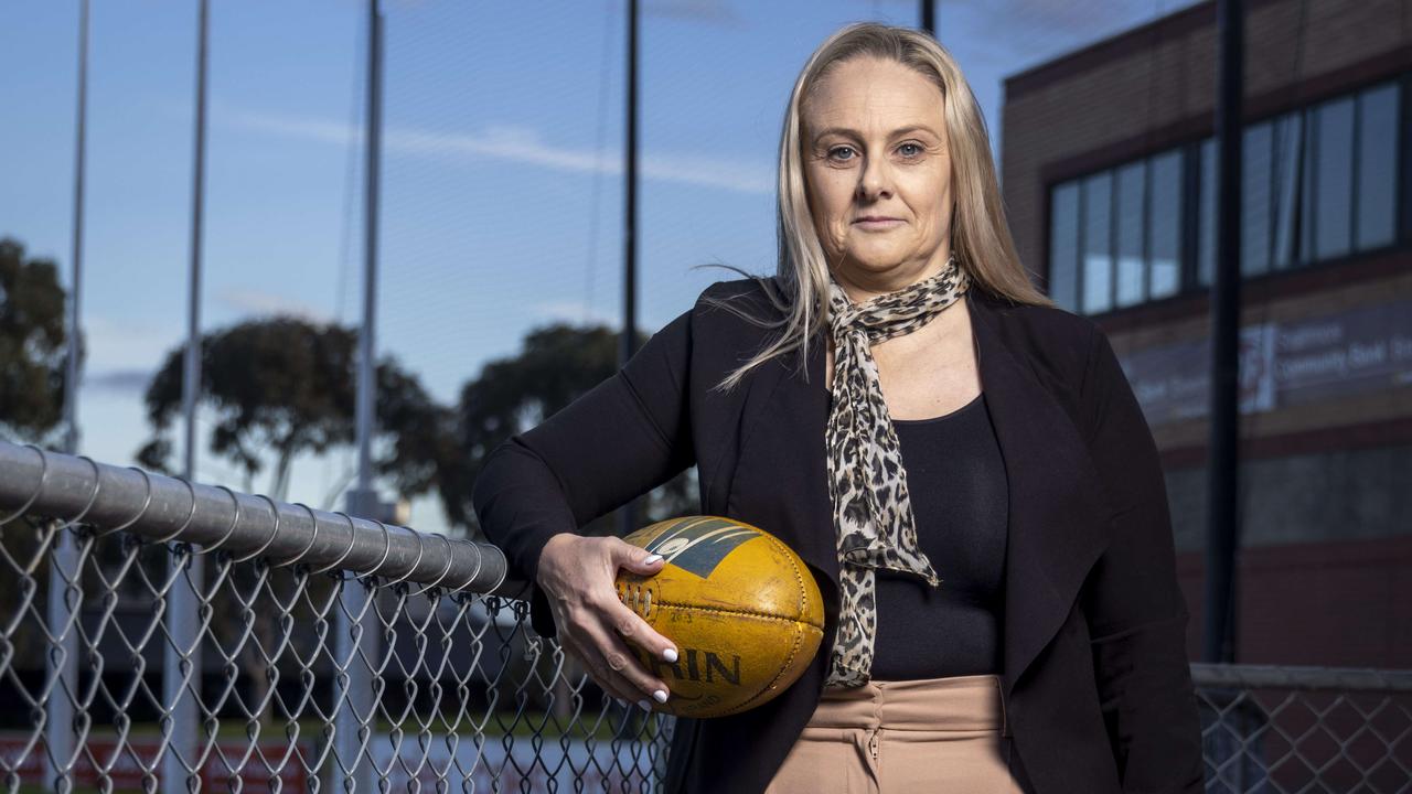 Christine Gent is the only female umpire to stand behind the goals at a Division 1 seniors WRFL grand final.