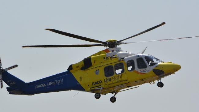 A teenage motorbike rider has been flown to Bundaberg with multiple injuries after he was thrown from his bike in a crash at the popular Manar Rd recreational park.