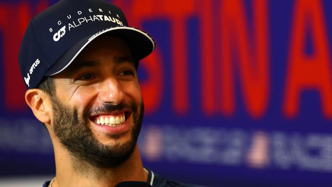 AUSTIN, TEXAS - OCTOBER 19: Daniel Ricciardo of Australia and Scuderia AlphaTauri attends the Drivers Press Conference during previews ahead of the F1 Grand Prix of United States at Circuit of The Americas on October 19, 2023 in Austin, Texas. (Photo by Dan Istitene/Getty Images)