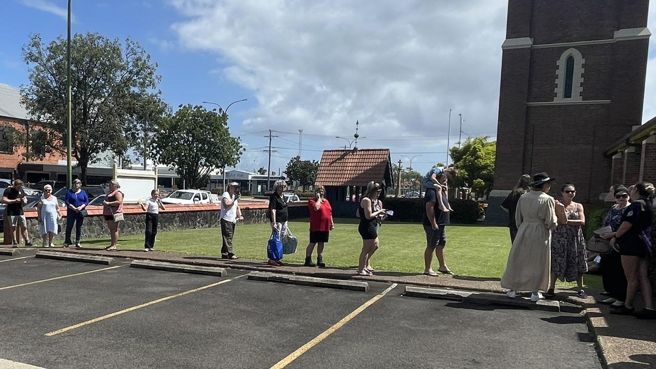 Voters filed into the well-attended Christ of Church Bundaberg Hall on Woongarra St.