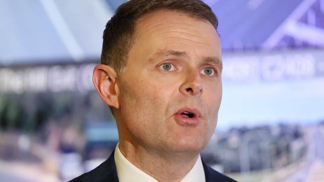 ADELAIDE, AUSTRALIA - NewsWire Photos December 20 2023: South Australian Treasurer Stephen Mullighan, speaks to the media at the traffic Control centre in Norwood, Adelaide. NCA NewsWire / David Mariuz