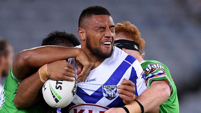 Bulldogs prop Ofahiki Ogden. Picture: AAP Image/Dan Himbrechts