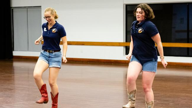 Claire Harris and Kate Strong are on a trip called Hoedowns for Country Towns, teaching linedancing across Australia to raise money for rural charities.