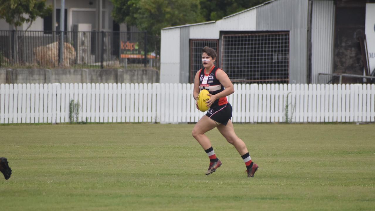 Rahnee Vaccaneo in the North Mackay Saints and Eastern Swans clash in the senior women's McDonald's Mackay Cup, August 21, 2021. Picture: Matthew Forrest