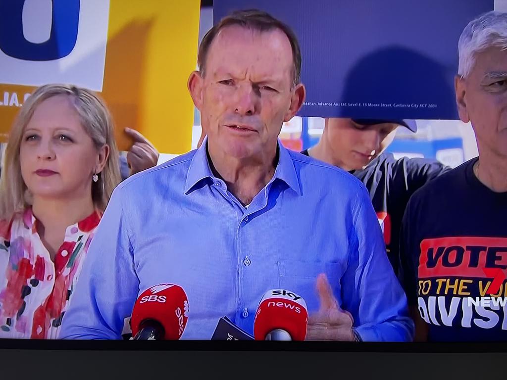 Former Liberal PM Tony Abbott, pictured, put aside differences with former Labor PMs Julia Gillard and Kevin Rudd to co-sign the plea for calm. Picture: Seven News