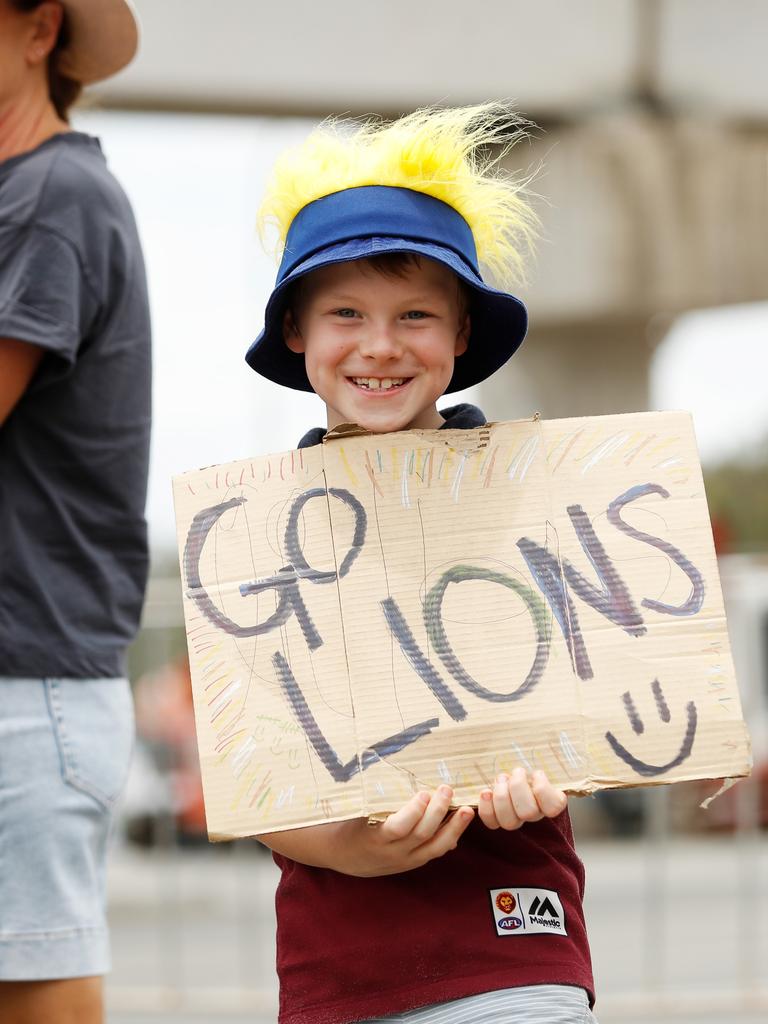 Fans at the AFLW Grand Final between the Brisbane Lions and the Melbourne Demons at the new Brighton Homes Arena, Springfield, Ipswich. Picture: Dylan Burns/AFL Photos via Getty Images