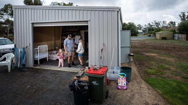 The shed the Windridge family has been forced to call home. Picture: Jason Edwards