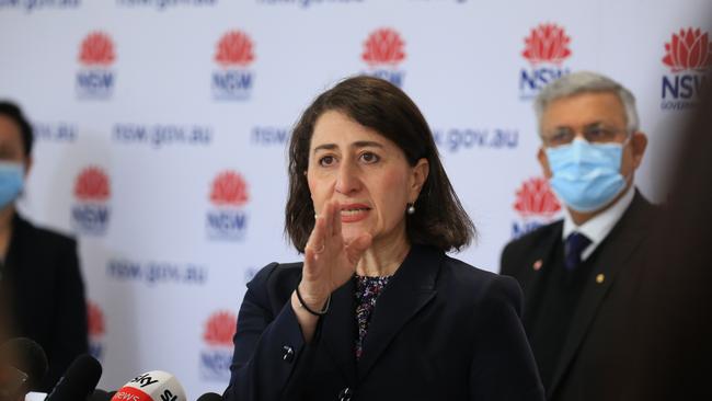 NSW Premier Gladys Berejiklian has flagged a return to overseas travel by November. Picture: NCA NewsWire / Christian Gilles