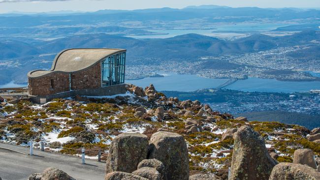 From the top of Mt. Wellington looking down into Hobart.