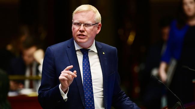 Gareth Ward speaks during Question Time in the Legislative Assembly at New South Wales Parliament House in Sydney, Tuesday, June 16, 2020. Picture: AAP