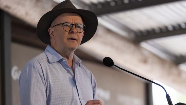 Anthony Albanese delivers a speech at the annual Garma festival last year. Picture: PMO