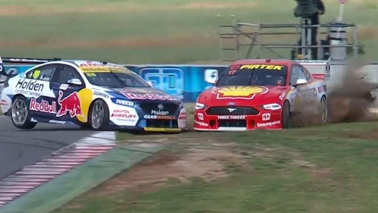 Scott McLaughlin and Jamie Whincup make contact.