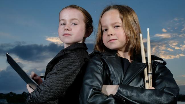 Ava McInnes, 10, and Kempton Maloney, 9, are two of the <i>School of Rock </i>cast members. Picture: Mark Wilson