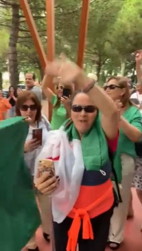 Algerian fans celebrate in the street