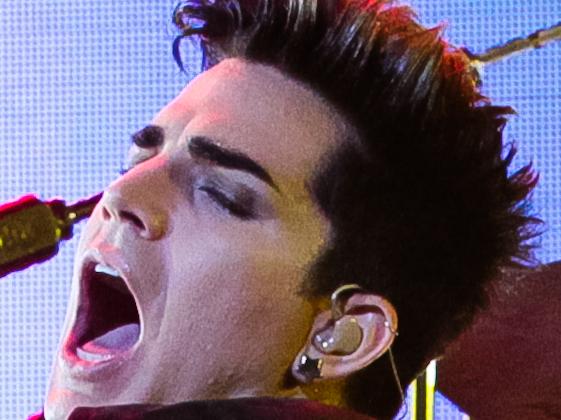 Adam Lambert performing with Queen