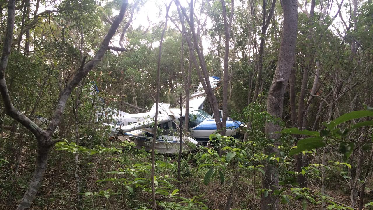 A Whitsunday Air Services aircraft that crash landed in the trees on Whitsunday Island near Chance Bay on January 28, 2016.