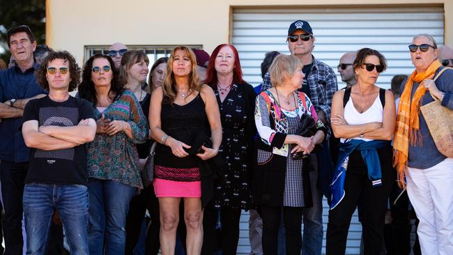 Friend and fans celebrating Damien Lovelock’s life. Picture: (AAP Image / Julian Andrews).