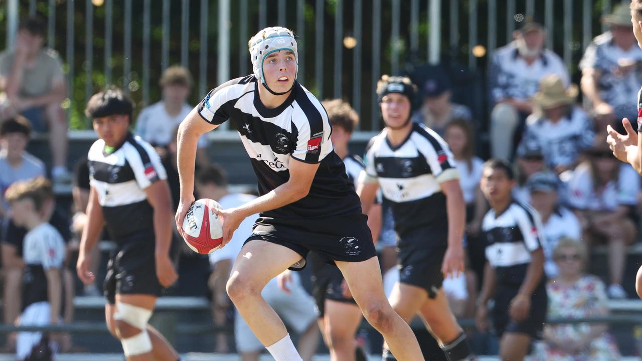 Action from the Under 16 Brisbane junior rugby league grand final between Brothers and Souths at Norman Park. Picture Lachie Millard