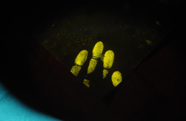 Finger prints at the Police Forensic Unit. most of the NSW crime scenes are processed there.