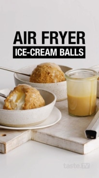 Air Fryer Crunchy Coated Ice Cream Balls Recipe