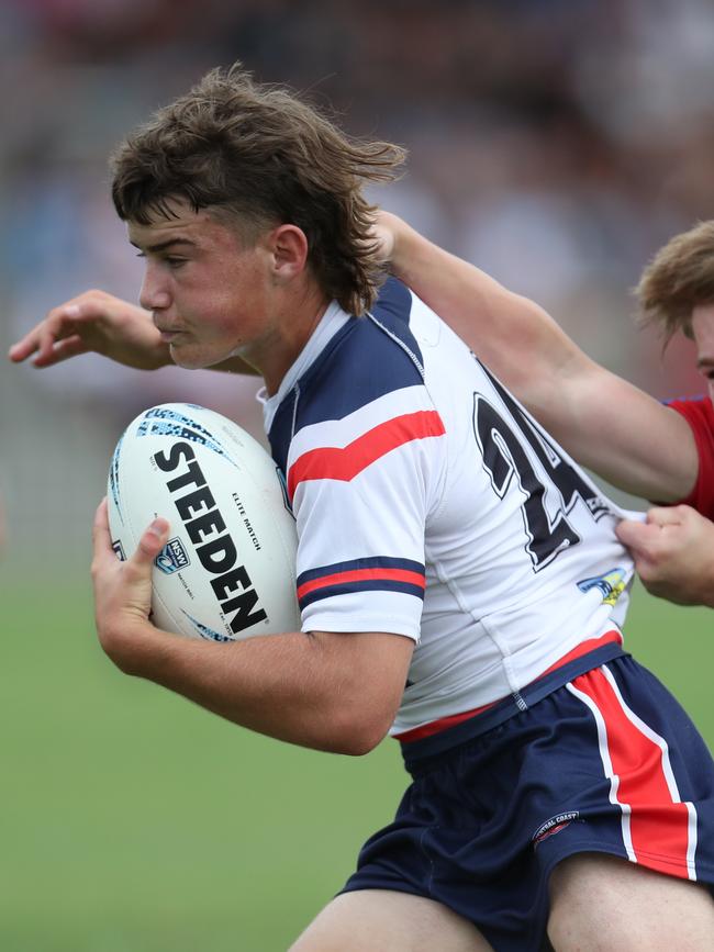 Jai Callaghan pictured in the 2023 Andrew Johns Cup final for the Central Coast Roosters. Picture: Sue Graham