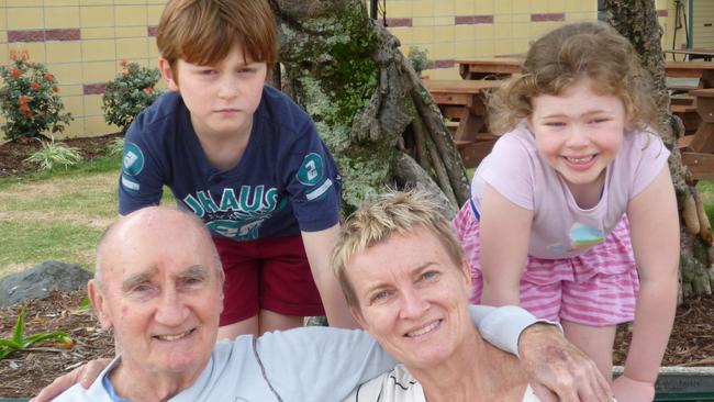 Eddie Birchley, daughter Leigh and his grandchildren.