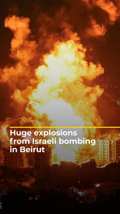 Israeli air attack causes huge explosions in southern Beirut