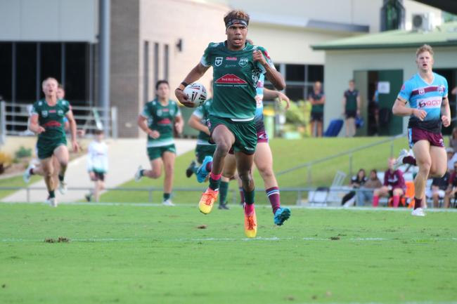 Amaziah Murgha flying in the Meninga Cup semi-finals.