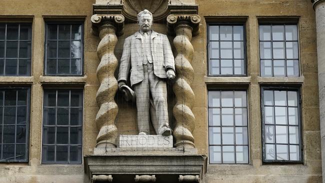 The Cecil John Rhodes statue at Oxford's Oriel College. Picture: Getty