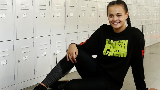 Kiki at Brent Street performing arts school at Moore Park, where she has been taking lessons since she was two. Picture: John Appleyard