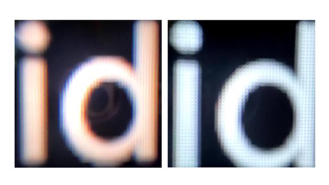 Comparison between Mini LED (left) and OLED (right)