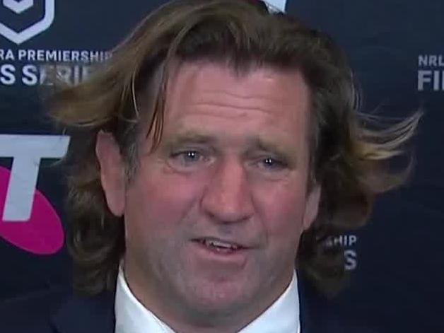 Des Hasler fronts the media