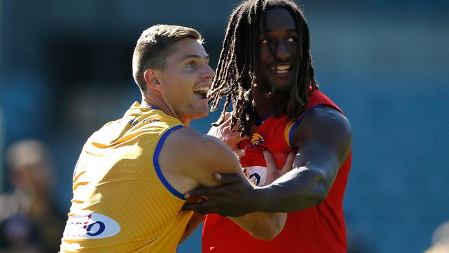 Nic Naitanui (right) is fresh and firing after his one-week suspension.