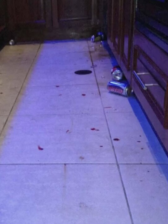 Blood spots are seen on the floor of the rented house. Picture: Supplied