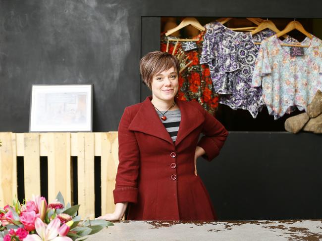 Hobart City Council Councillor Holly Ewin is pictured at her Sandy Bay shop, Fiori. She speaks about solutions to the homelessness crisis in Tasmania. Picture: MATT THOMPSON