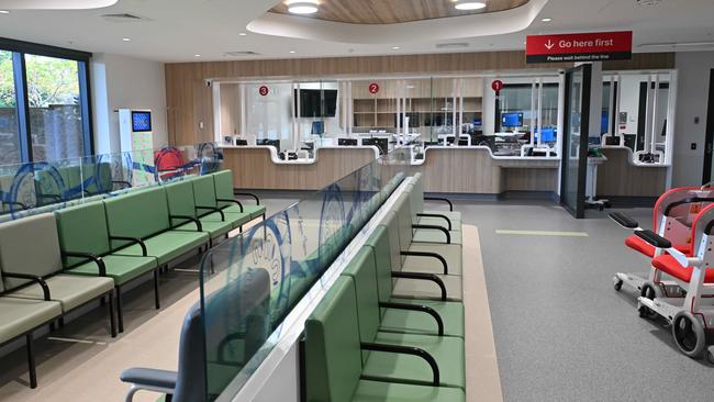 The new emergency department waiting area of the new five-storey, $314 million expansion of the QEH. Picture: Brenton Edwards