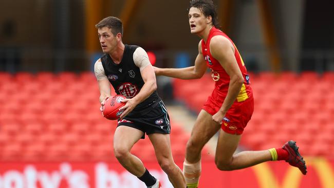 Zak Butters again impressed through the midfield in the loss to the Suns. Picture: Chris Hyde/Getty Images