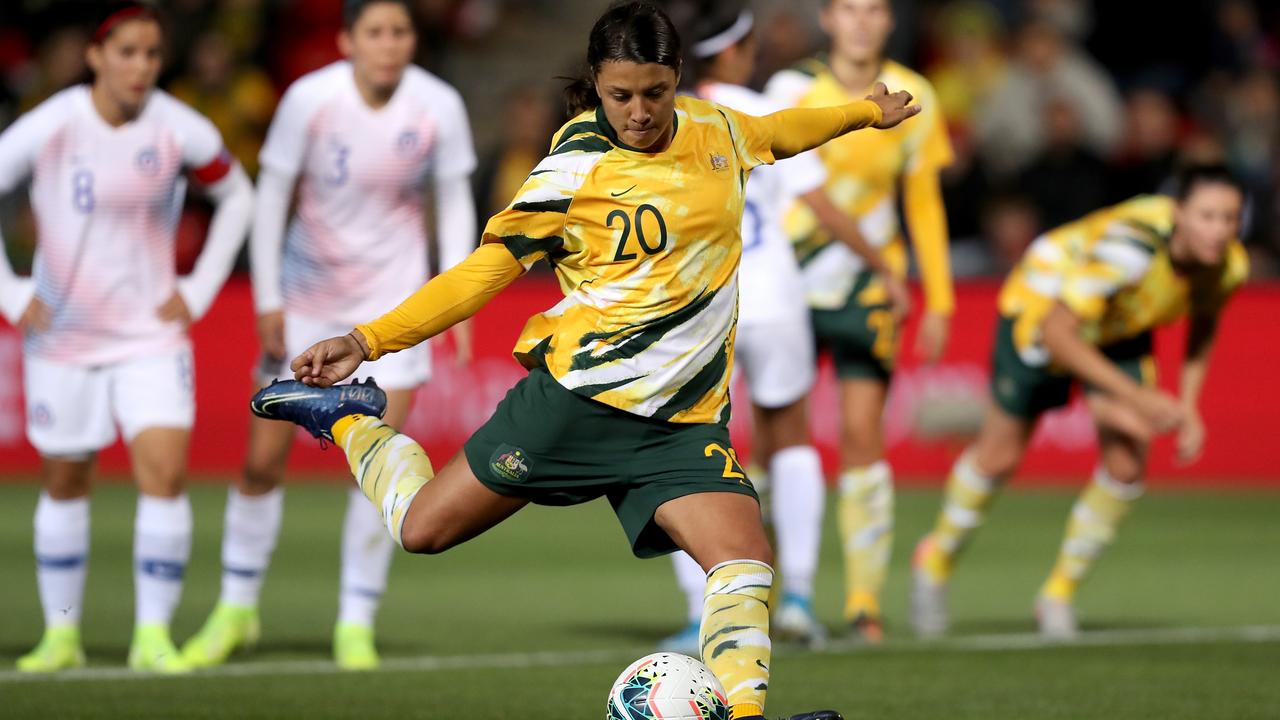 Sam Kerr missed a penalty against Chile.