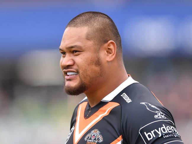 2021 NRL Round 01 - Canberra Raiders v Wests Tigers, GIO Stadium, 2021-03-14. Joey Leilua. Digital image by Robb Cox � NRL Photos